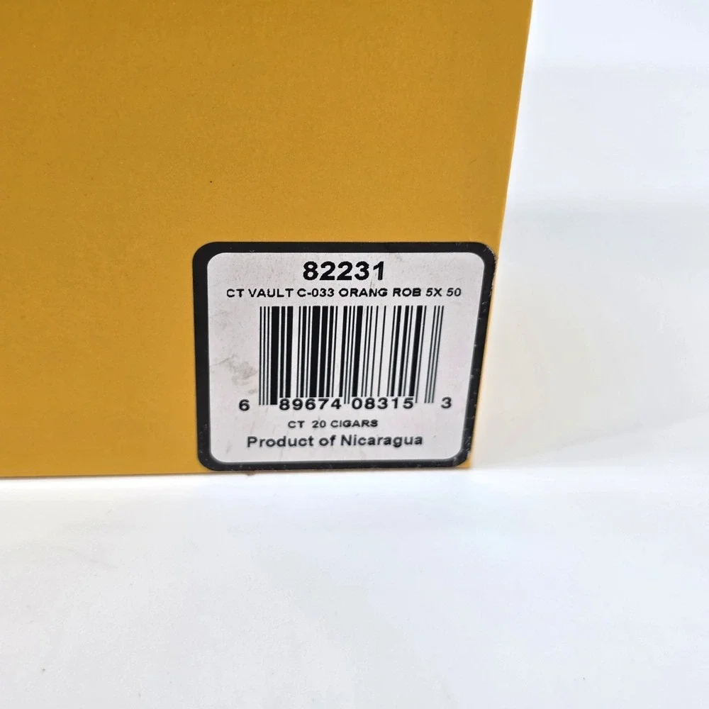 Torano Vault Cigar Box Vault C-033 Robusto Orange Yellow Empty